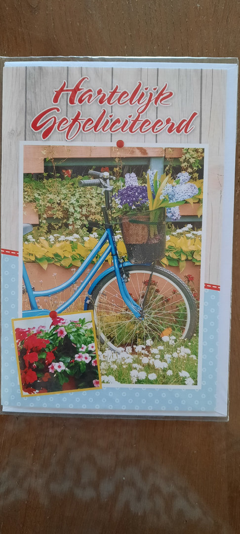 Blauwe fiets met mand